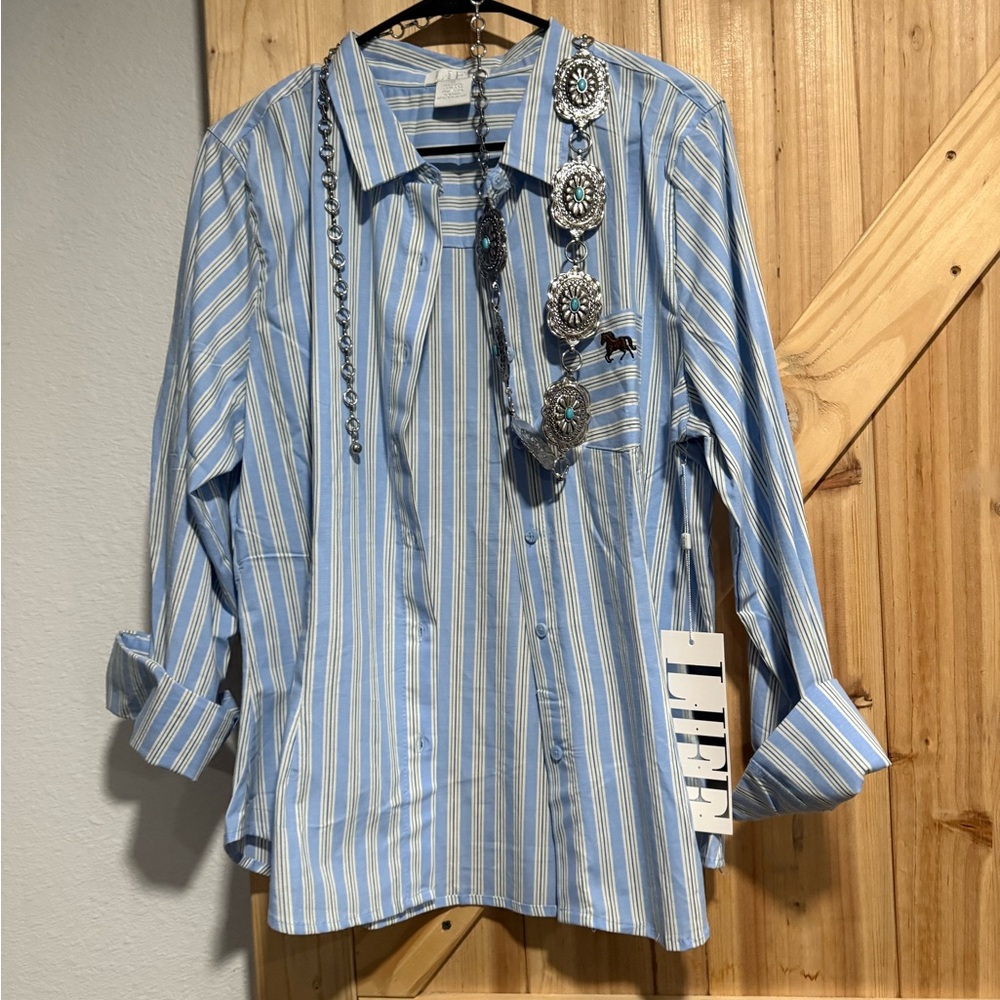 Striped  Button-Up Shirt